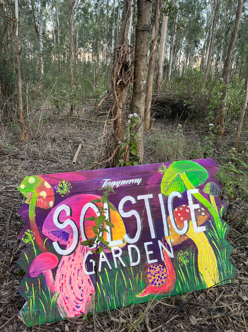 Solstice Garden — installation setting in the eucalyptus forest