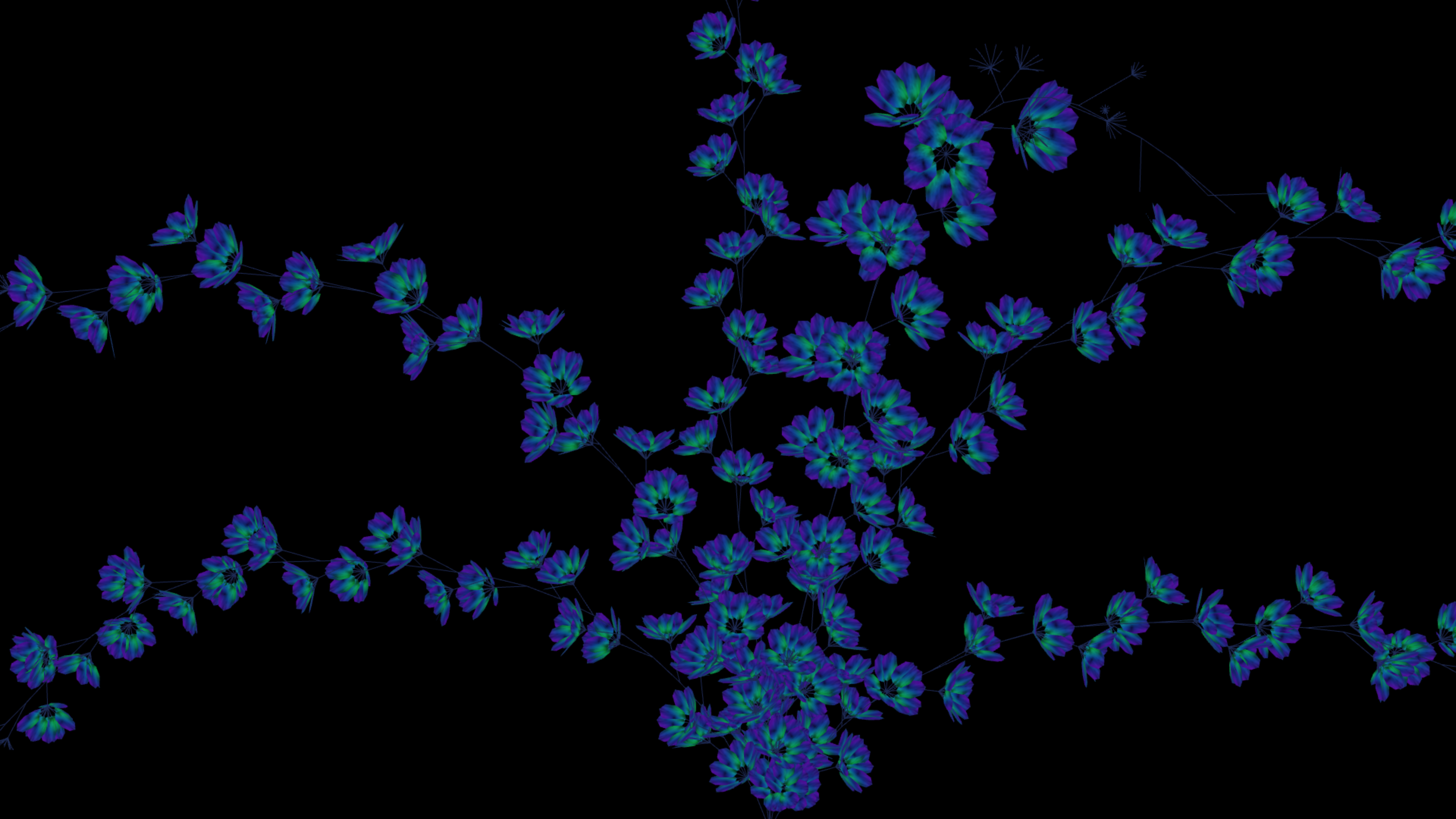 TerraSynthesis — blue and violet generative plants